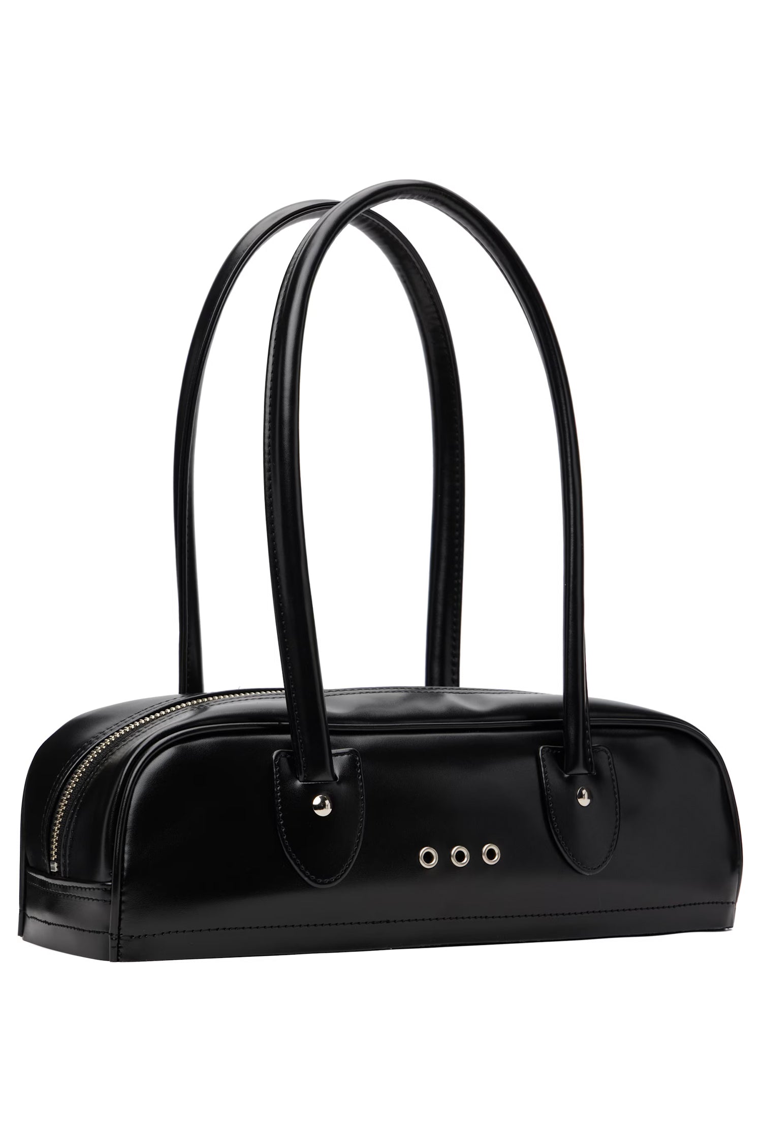 FAUX LEATHER SHOULDER BAG IN BLACK, SS26