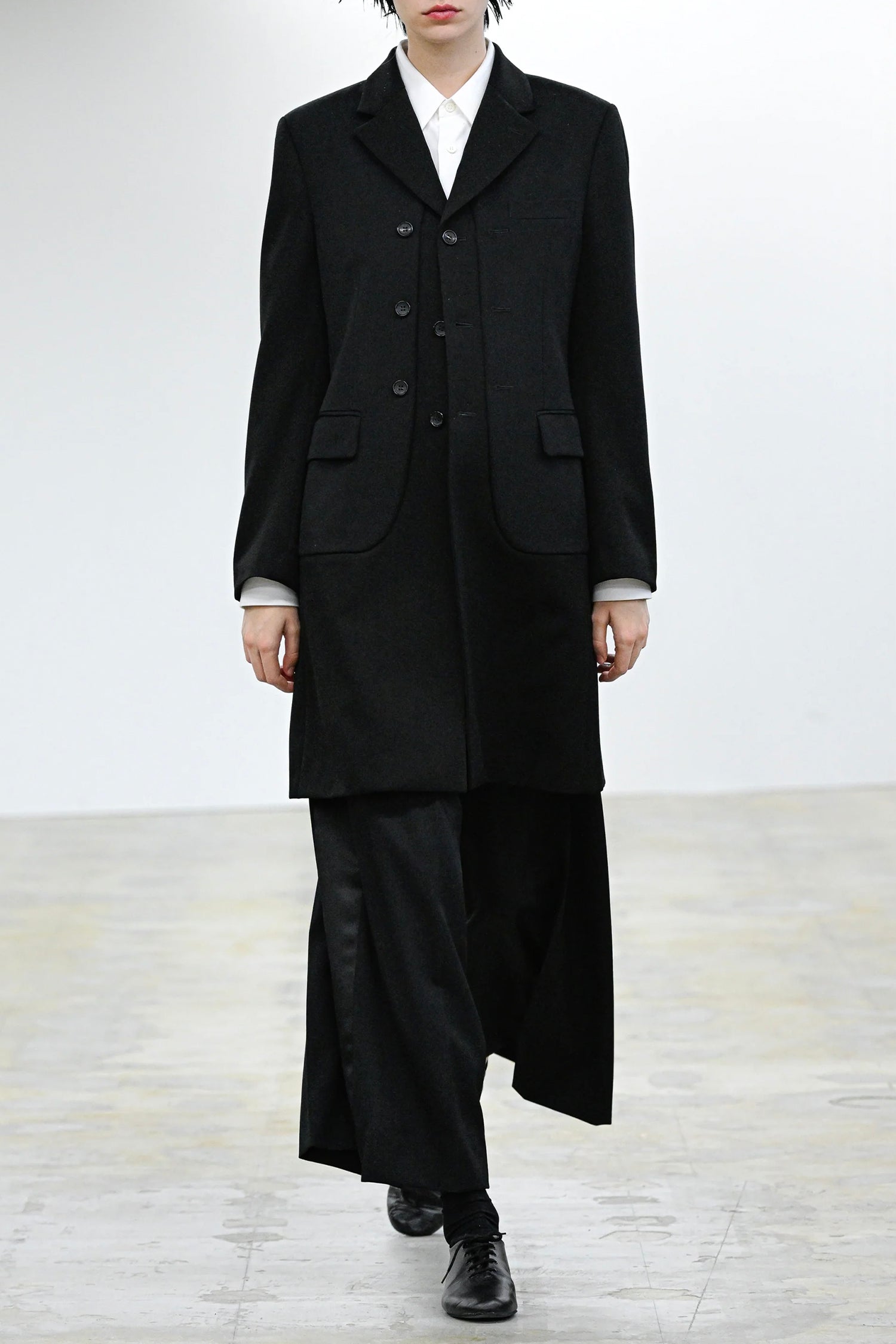 WIDE LEG SATIN PANEL PANTS IN BLK/BLK, SS26