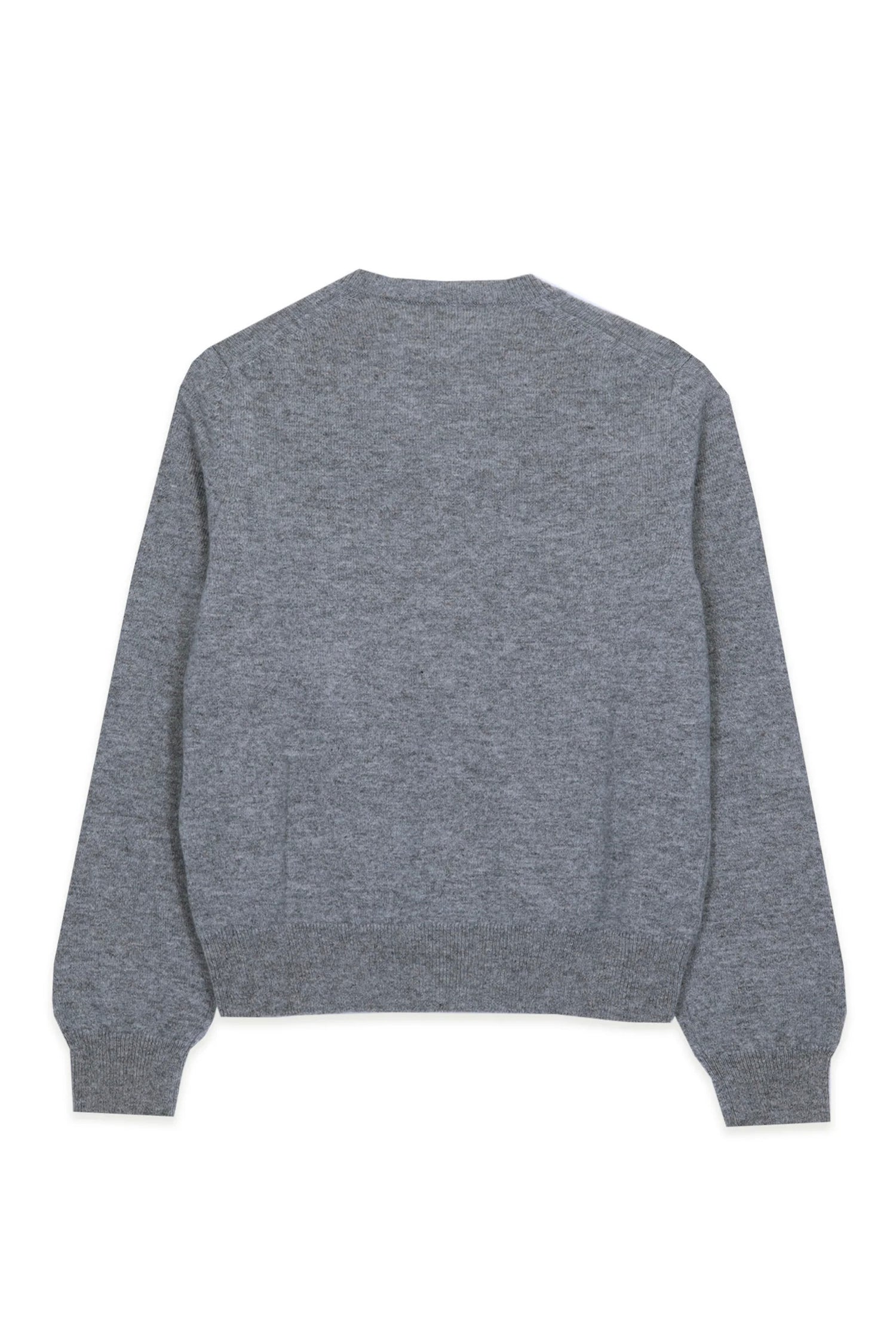 ROUND NECK CASHMERE CARDIGAN IN GREY, SS26