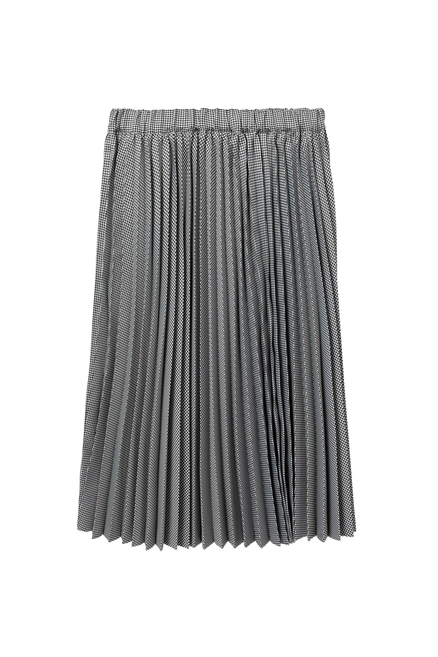 PLEATED MIDI SKIRT IN BLK/WHITE, SS26