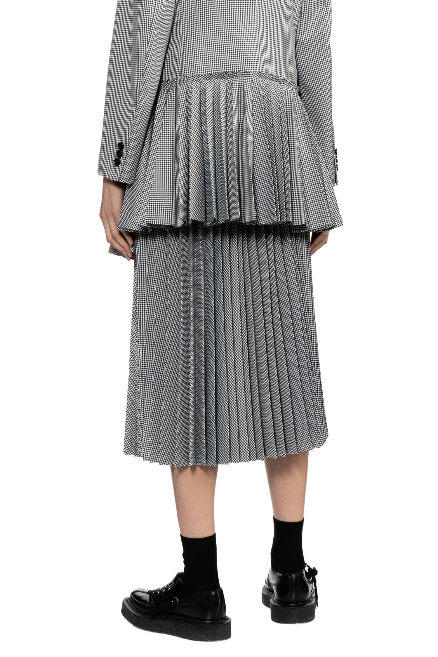 PLEATED MIDI SKIRT IN BLK/WHITE, SS26