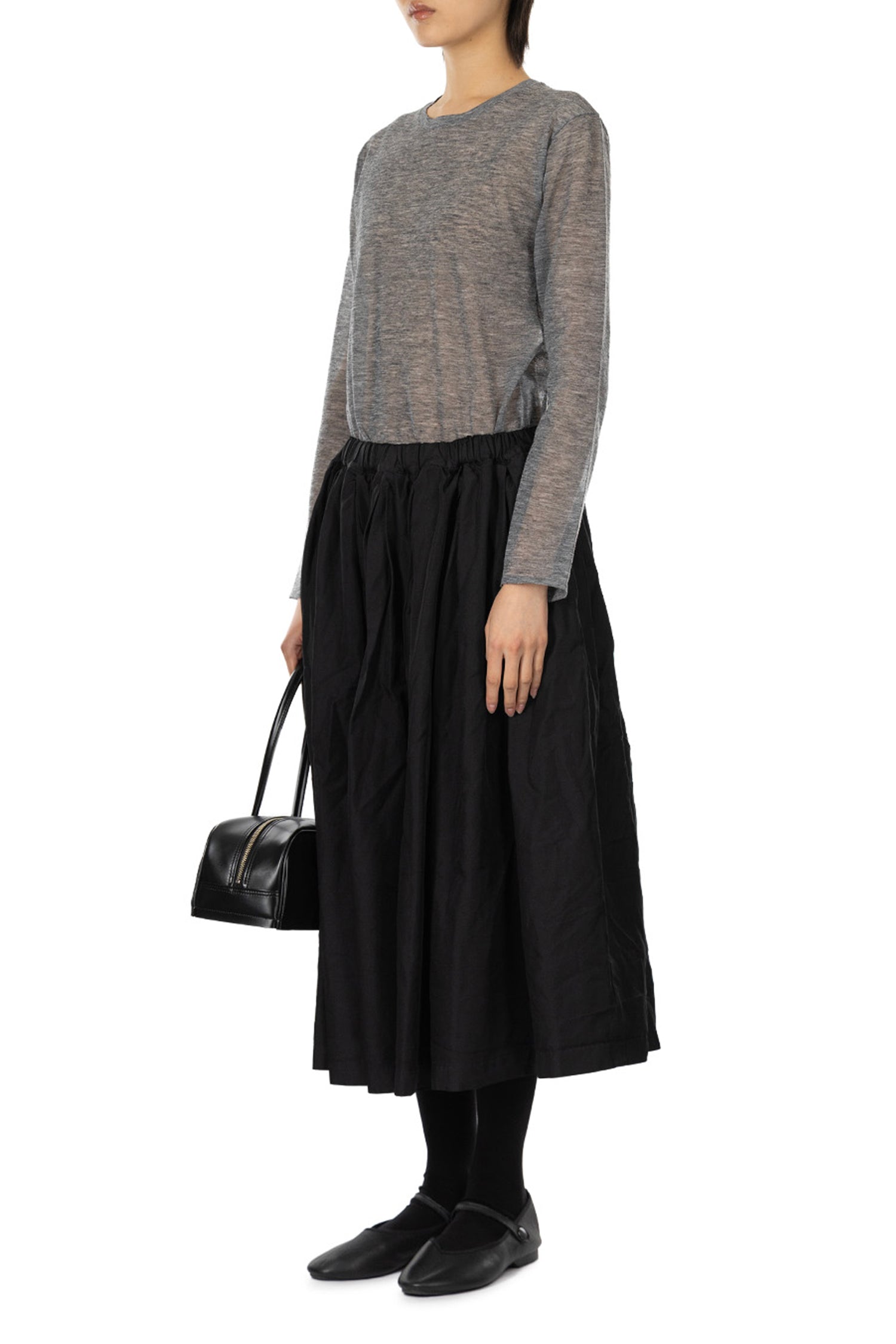GATHERED SKIRT IN BLACK, SS26