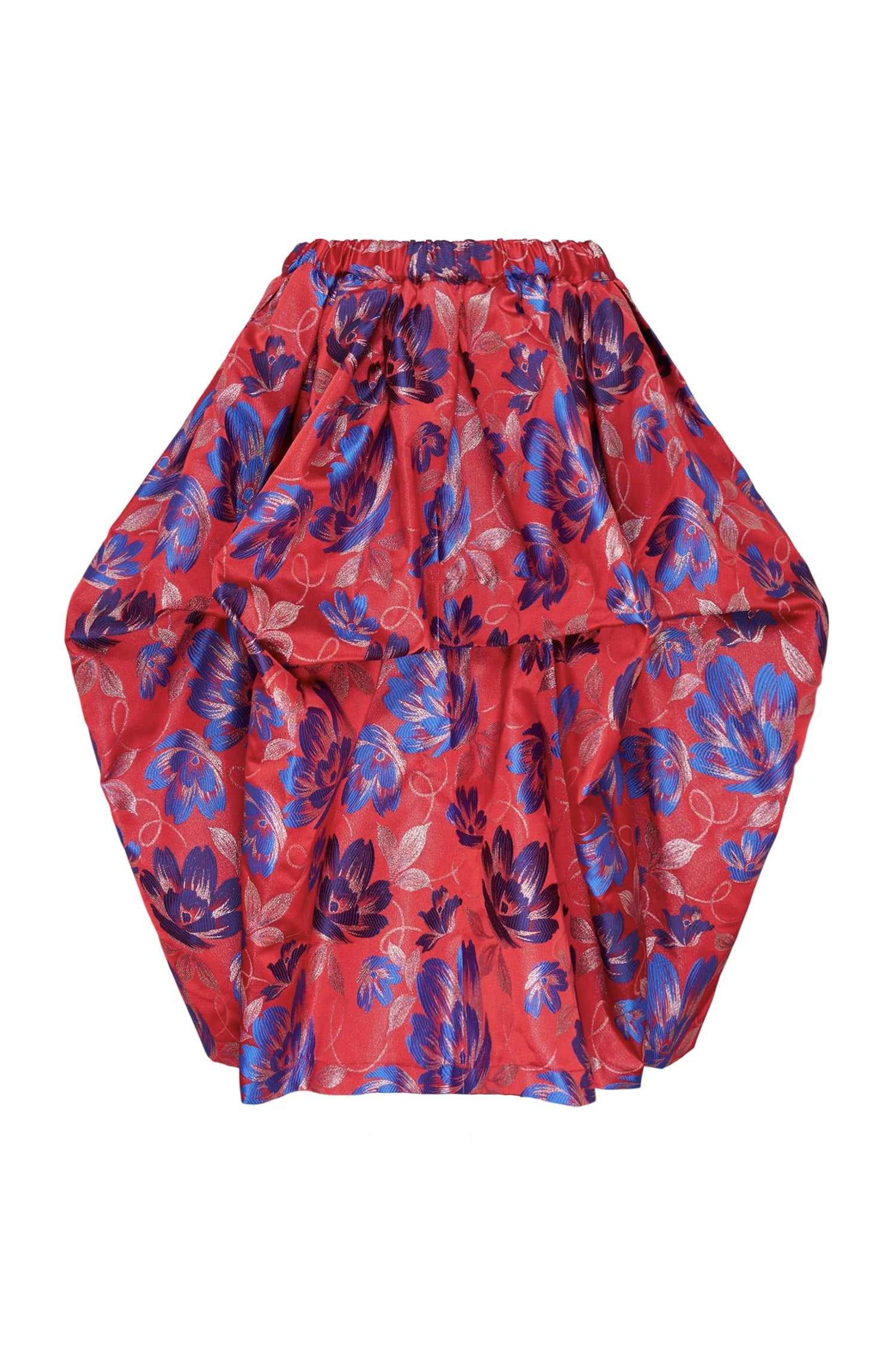 FLORAL MIDI SKIRT IN RED/BLUE, SS26