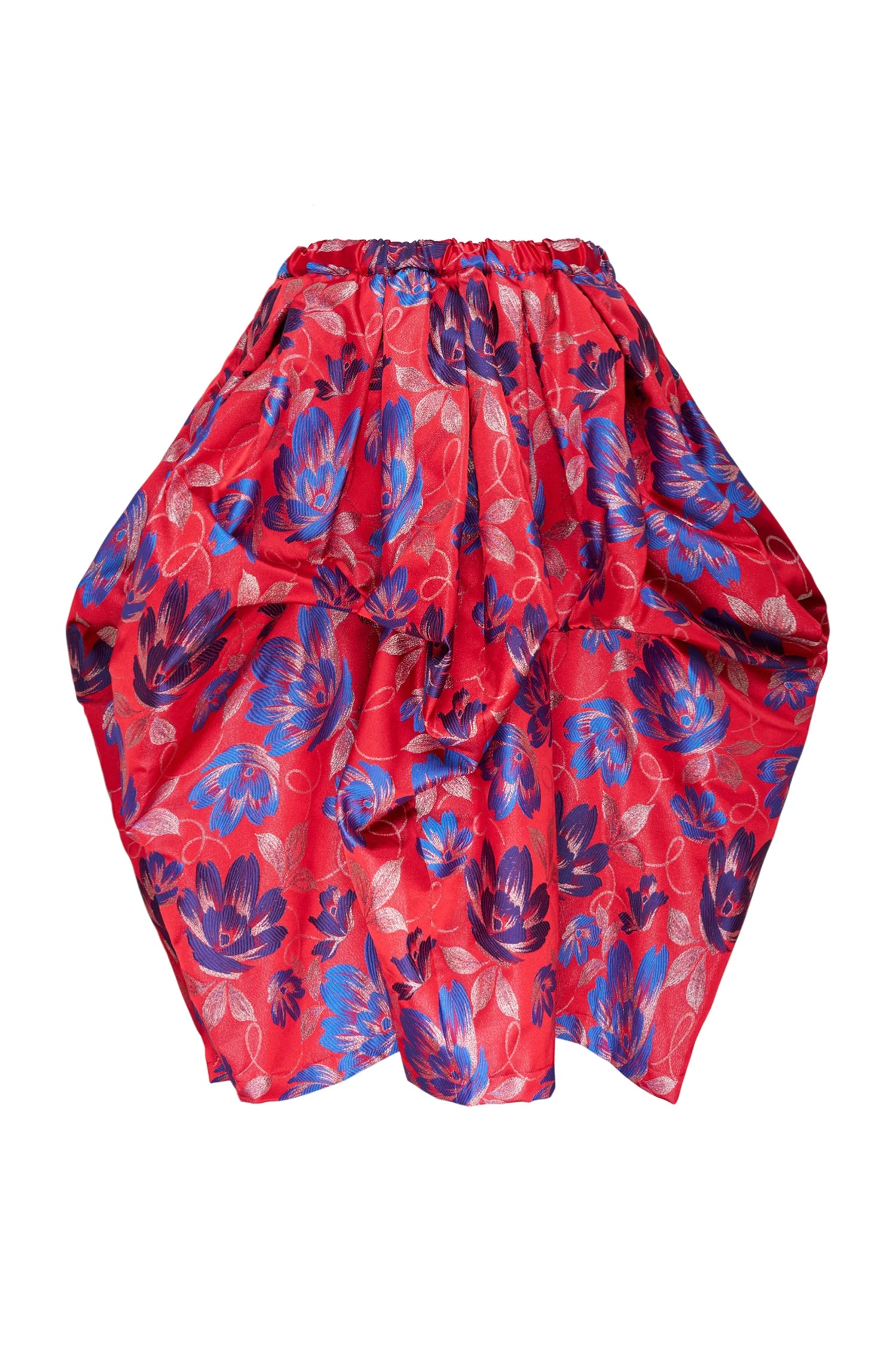 FLORAL MIDI SKIRT IN RED/BLUE, SS26