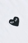 WHITE T SHIRT WITH BLACK HEART, SS25
