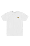 WHITE  T SHIRT WITH GOLD HEART, SS25