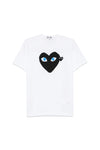 WHITE T SHIRT WITH TWO BLACK HEARTS, SS25