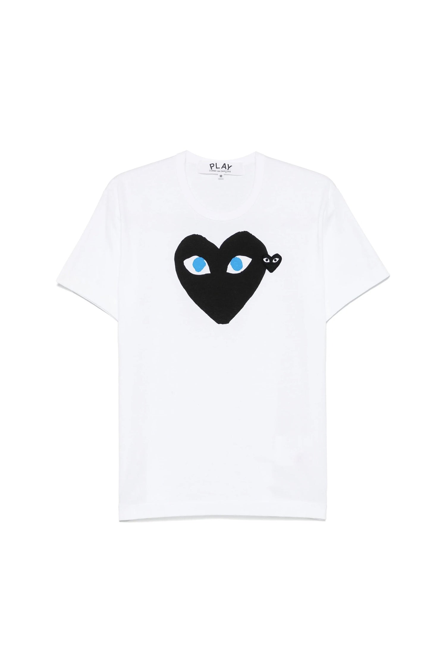 WHITE T SHIRT WITH TWO BLACK HEARTS, SS25