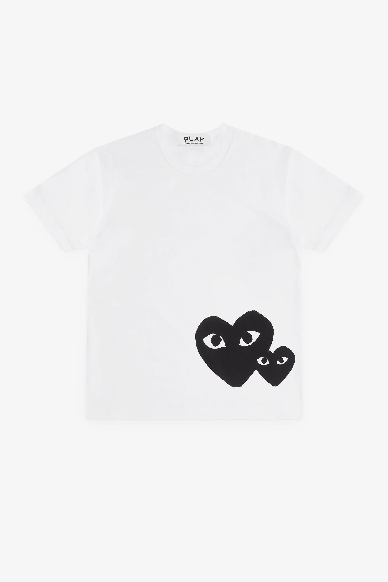 UNISEX T-SHIRT W DOUBLE HEART IN WHITE/BLACK, SS26