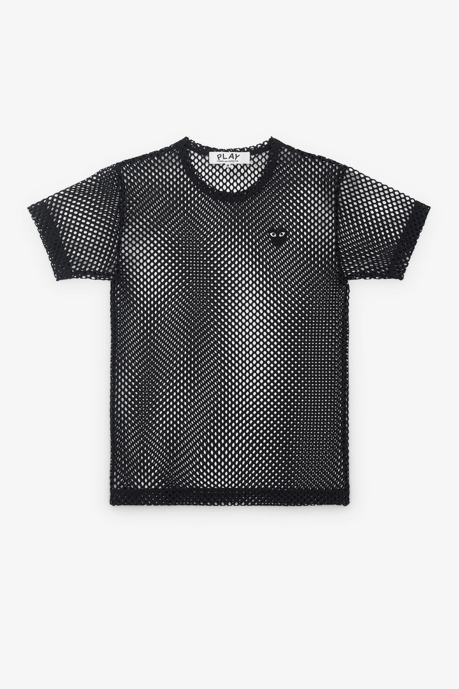 UNISEX MESH T-SHIRT W EMB. BLACK HEART IN BLACK, SS26