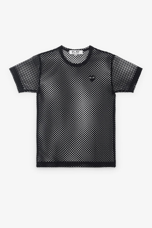 UNISEX MESH T-SHIRT W EMB. BLACK HEART IN BLACK, SS26 - Zambesi Store