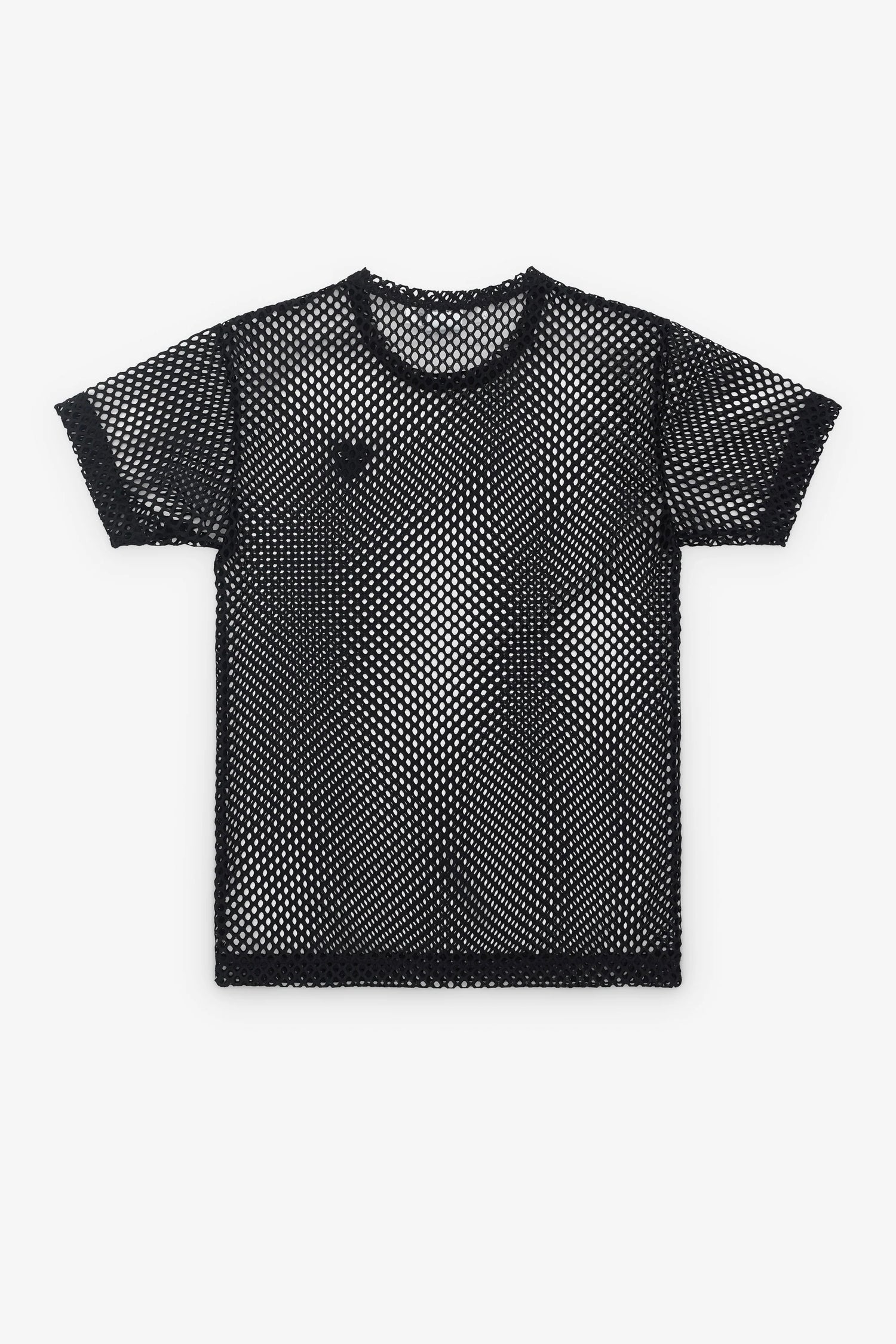 UNISEX MESH T-SHIRT W EMB. BLACK HEART IN BLACK, SS26