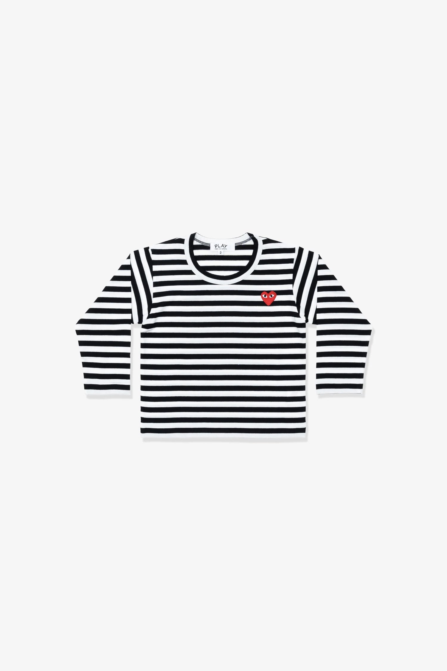 KIDS STRIPED T-SHIRT W EMB. RED HEART IN BLACK, SS26