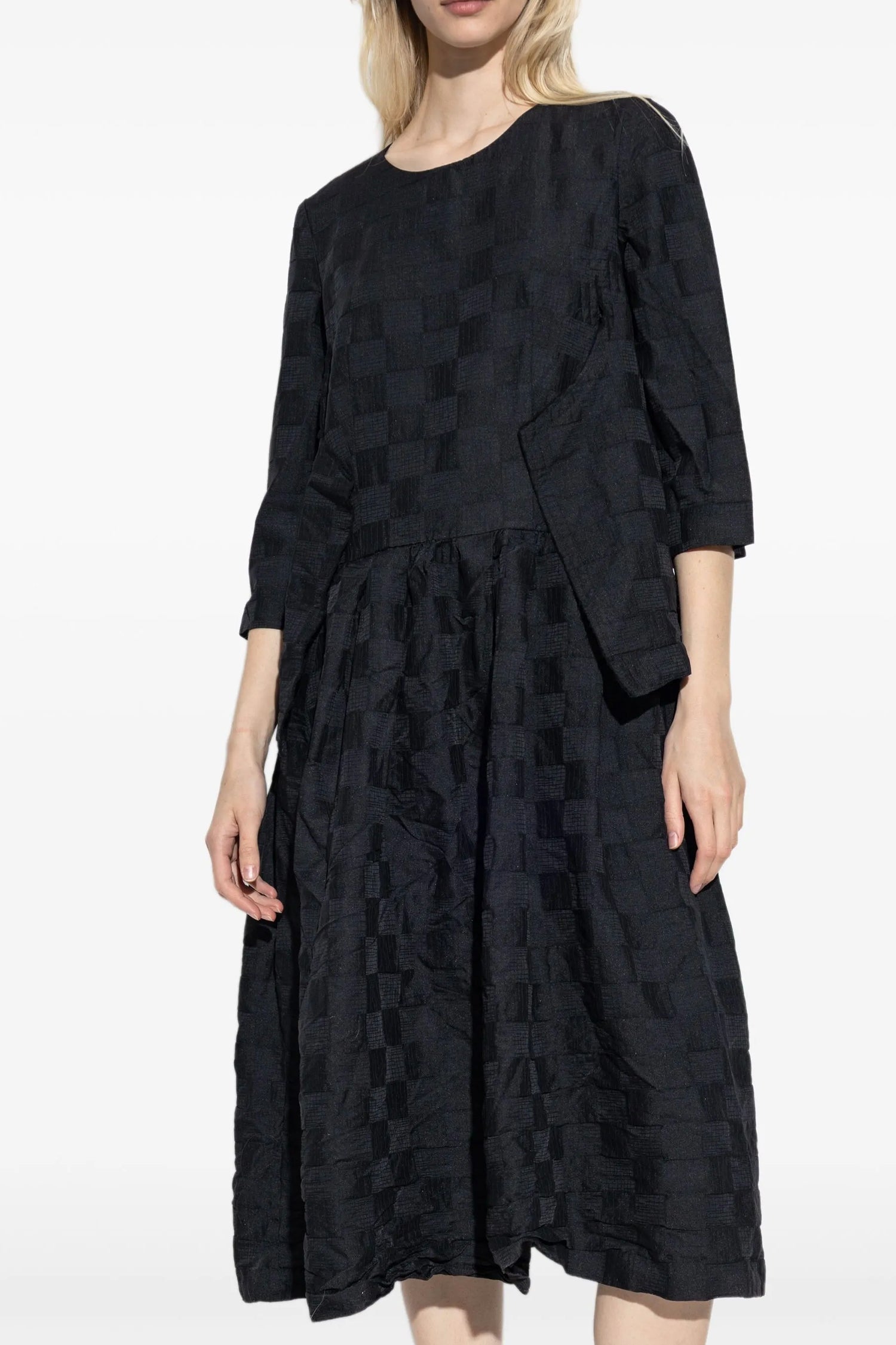 CHECK PATTERN DRESS IN BLACK, SS25