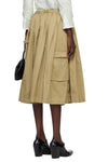 COTTON TWILL POCKET SKIRT IN BEIGE, SS25
