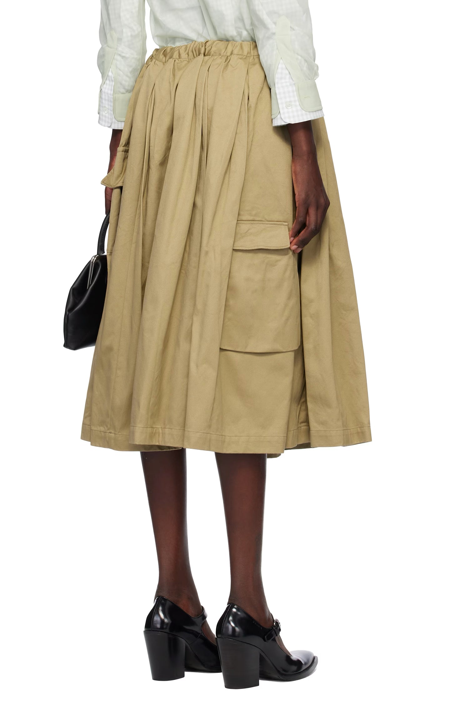 COTTON TWILL POCKET SKIRT IN BEIGE, SS25