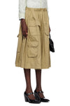 COTTON TWILL POCKET SKIRT IN BEIGE, SS25