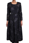 FLORAL BROCADE DRESS IN BLACK, SS25