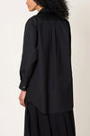 FRILL FRONT SHIRT IN BLACK,SS25