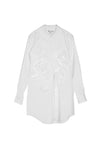 FRILL FRONT SHIRT IN WHITE, SS25