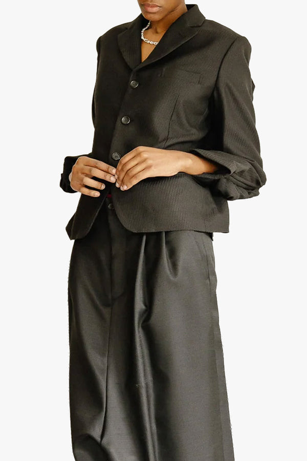 RUFFLE SLEEVE BLAZER IN BLACK, SS25 Zambesi Store