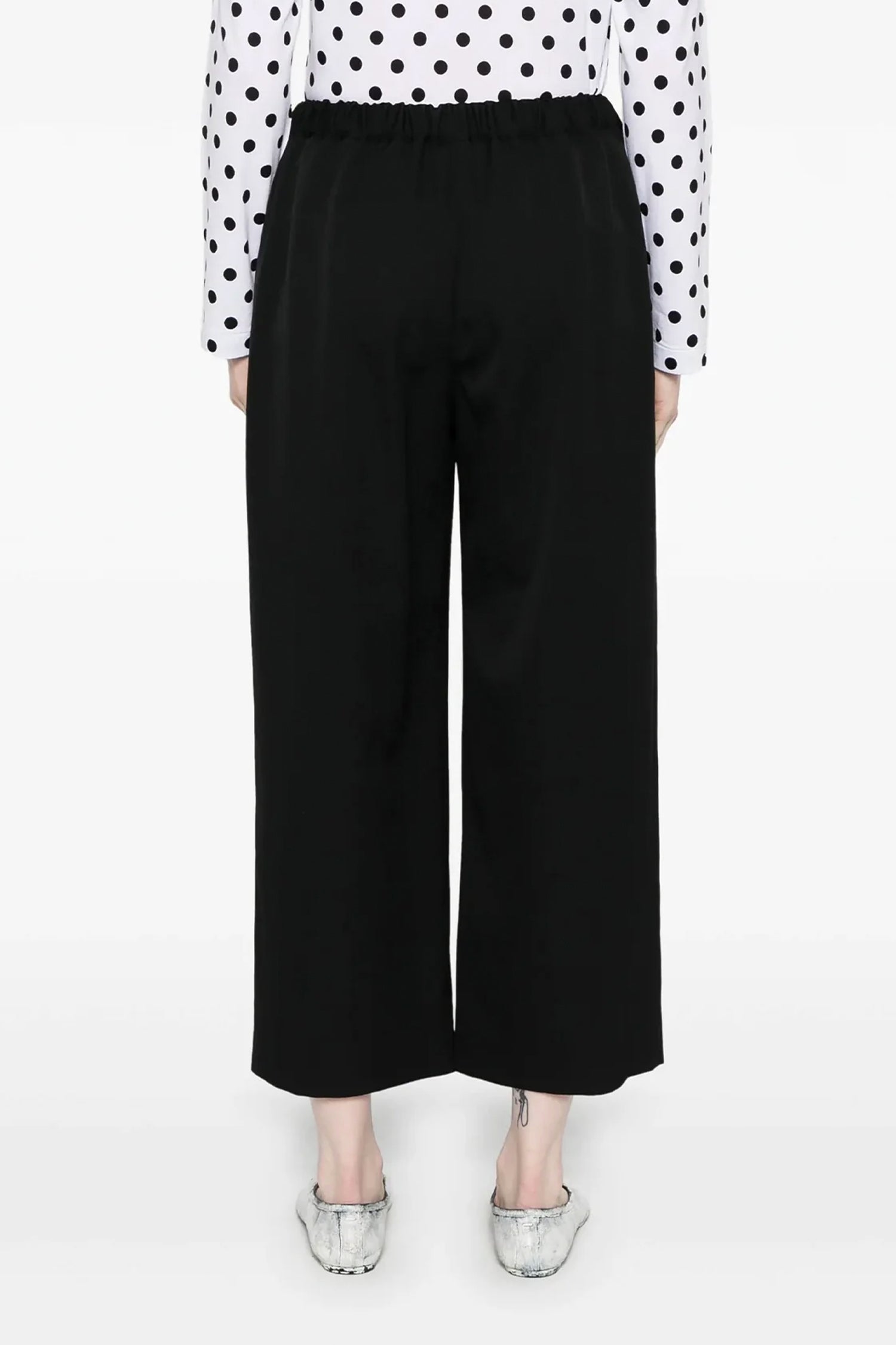 WIDE LEG WOOL PANTS IN BLACK, SS25 - Zambesi Store
