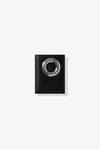 BI FOLD WALLET SILVER EYELET IN BLACK, SS25