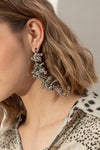 BEAD EMBELLISHED EARRINGS IN SILVER, SS25