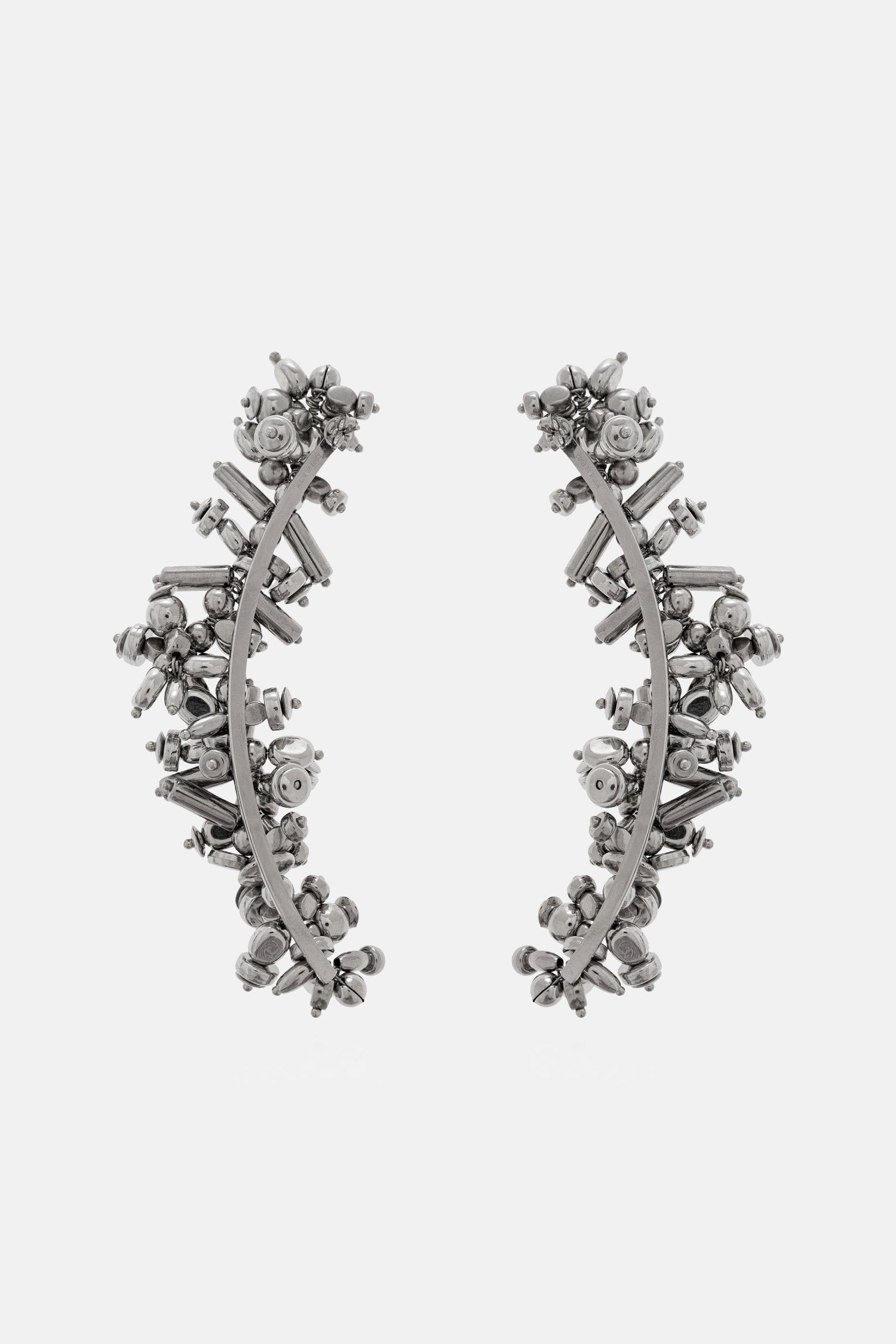 BEAD EMBELLISHED EARRINGS IN SILVER, SS25