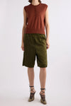 POMY BIS SHORTS IN KHAKI, SS25