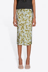 SATI SKIRT IN KHAKI PETAL PRINT, SS25