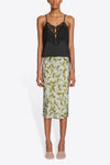 SATI SKIRT IN KHAKI PETAL PRINT, SS25