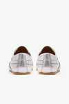 LEATHER SNEAKERS IN CRINKLED SILVER, SS25