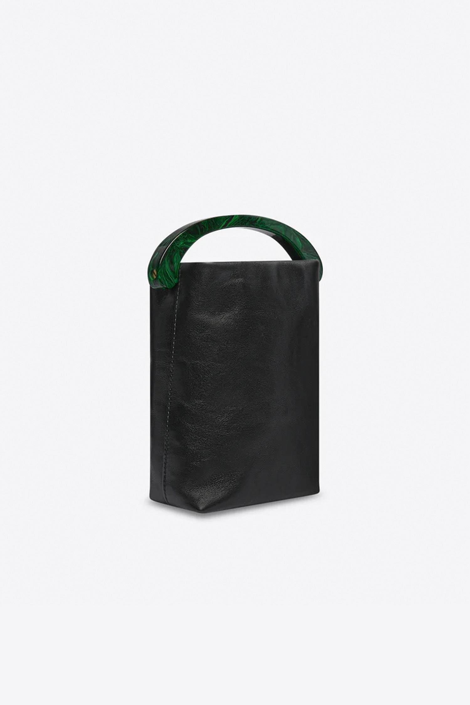 CRISP MICRO LEATHER BAG IN BLACK, SS26