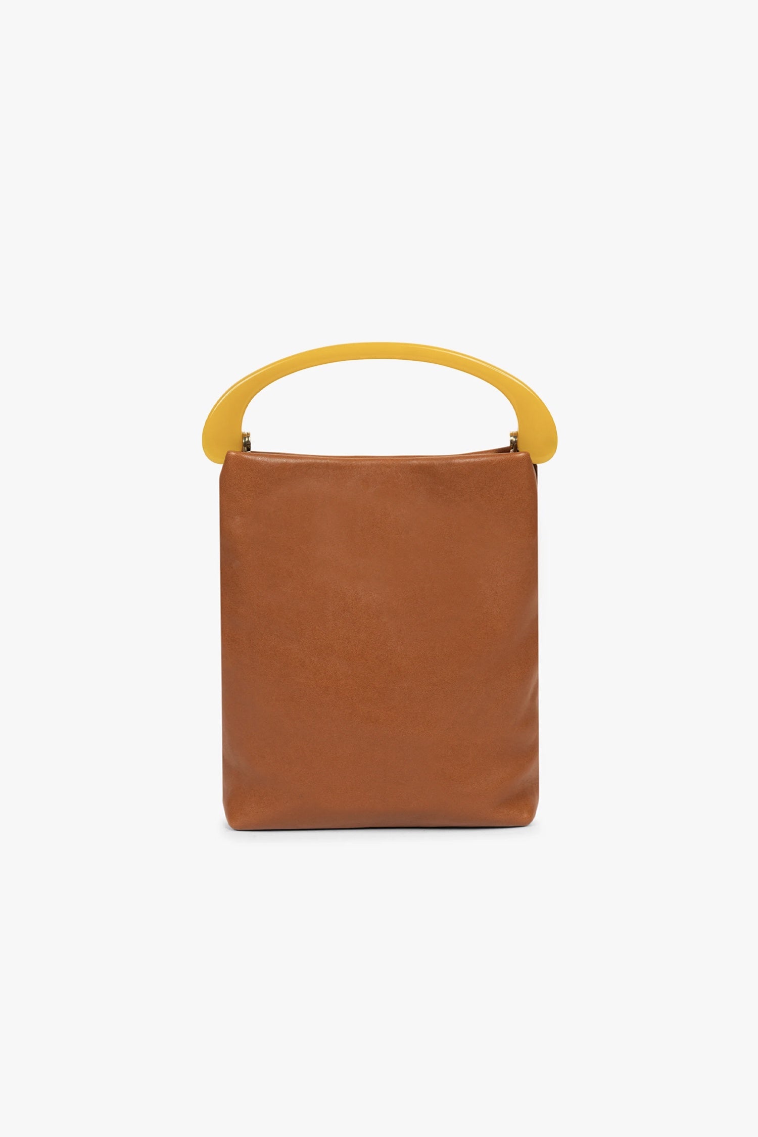CRISP MICRO LEATHER BAG IN TAN, SS26