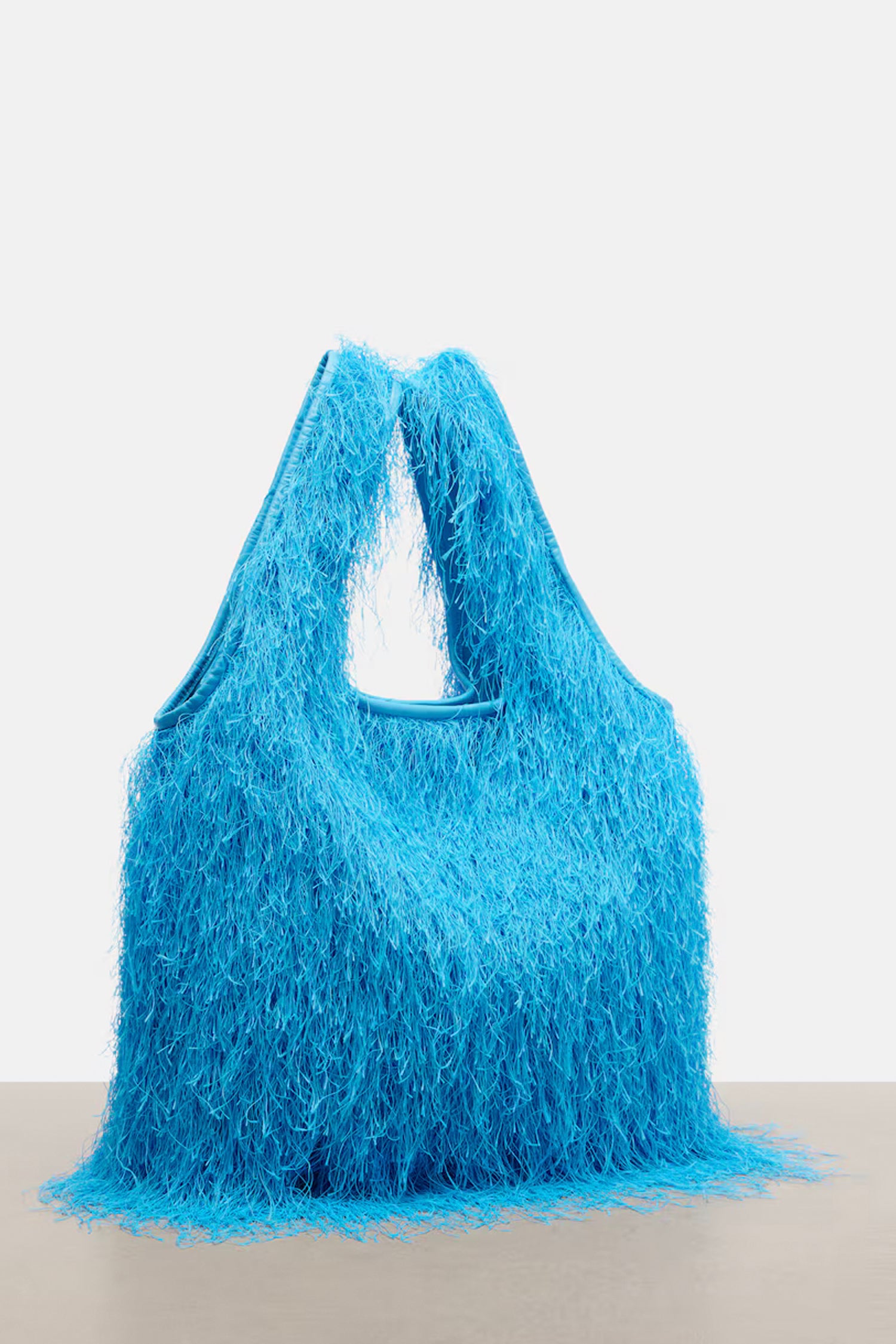MINI RUFFLED TOTE BAG IN TURQUOISE, SS26