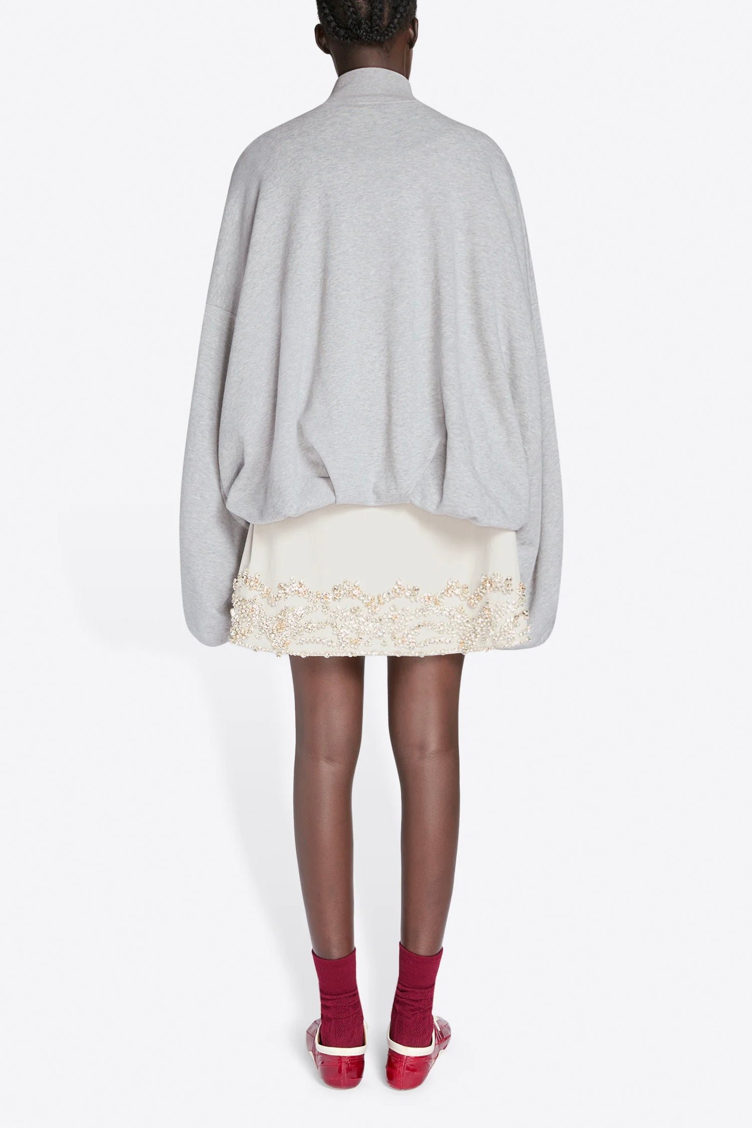 HAQUA ZIP JACKET IN GREY MELANGE, SS26