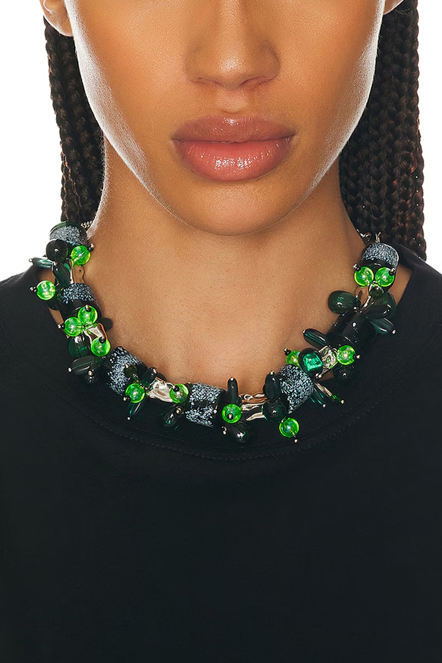 BEADED NECKLACE IN GREEN, SS26