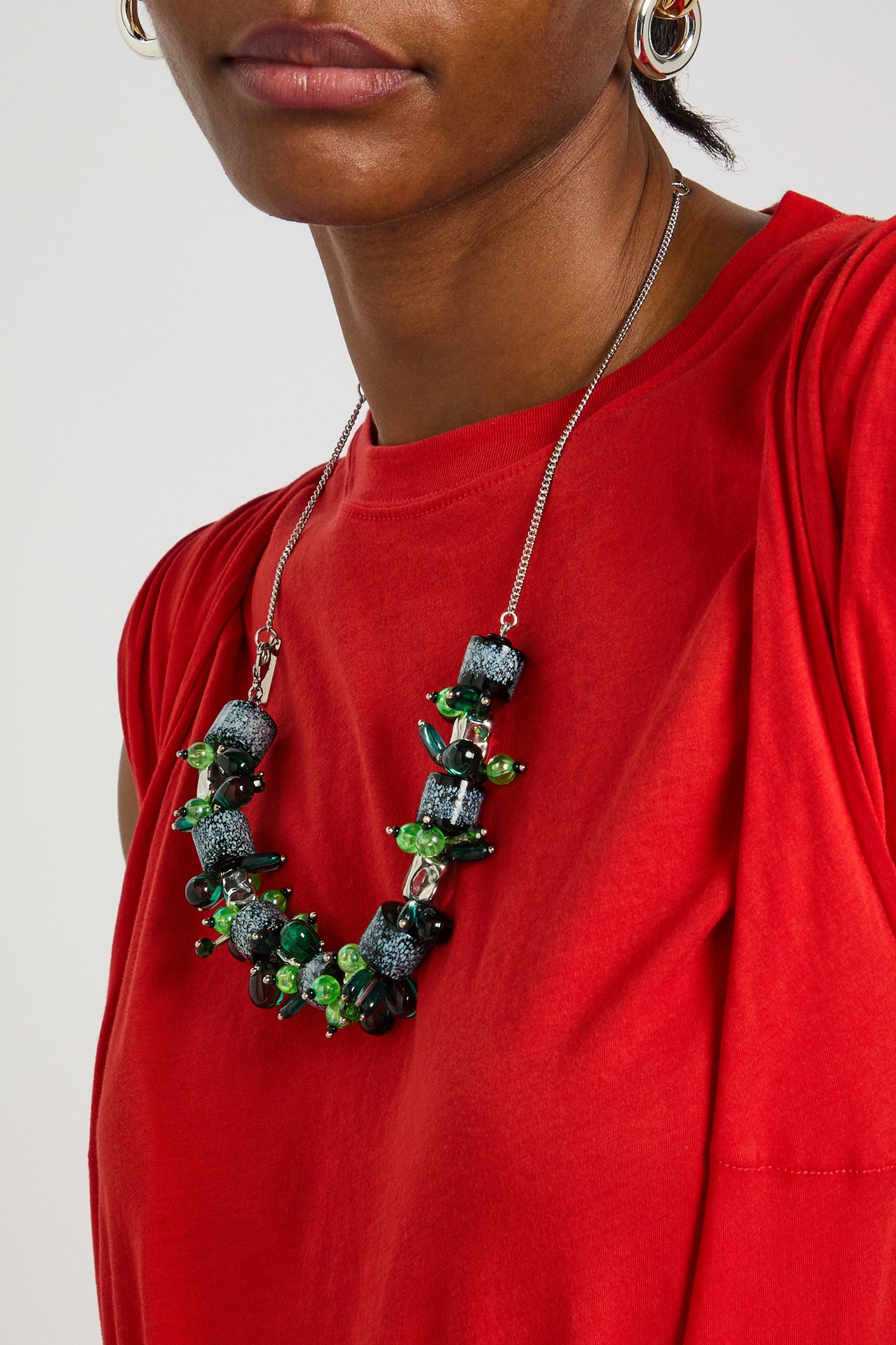 BEADED NECKLACE IN GREEN, SS26