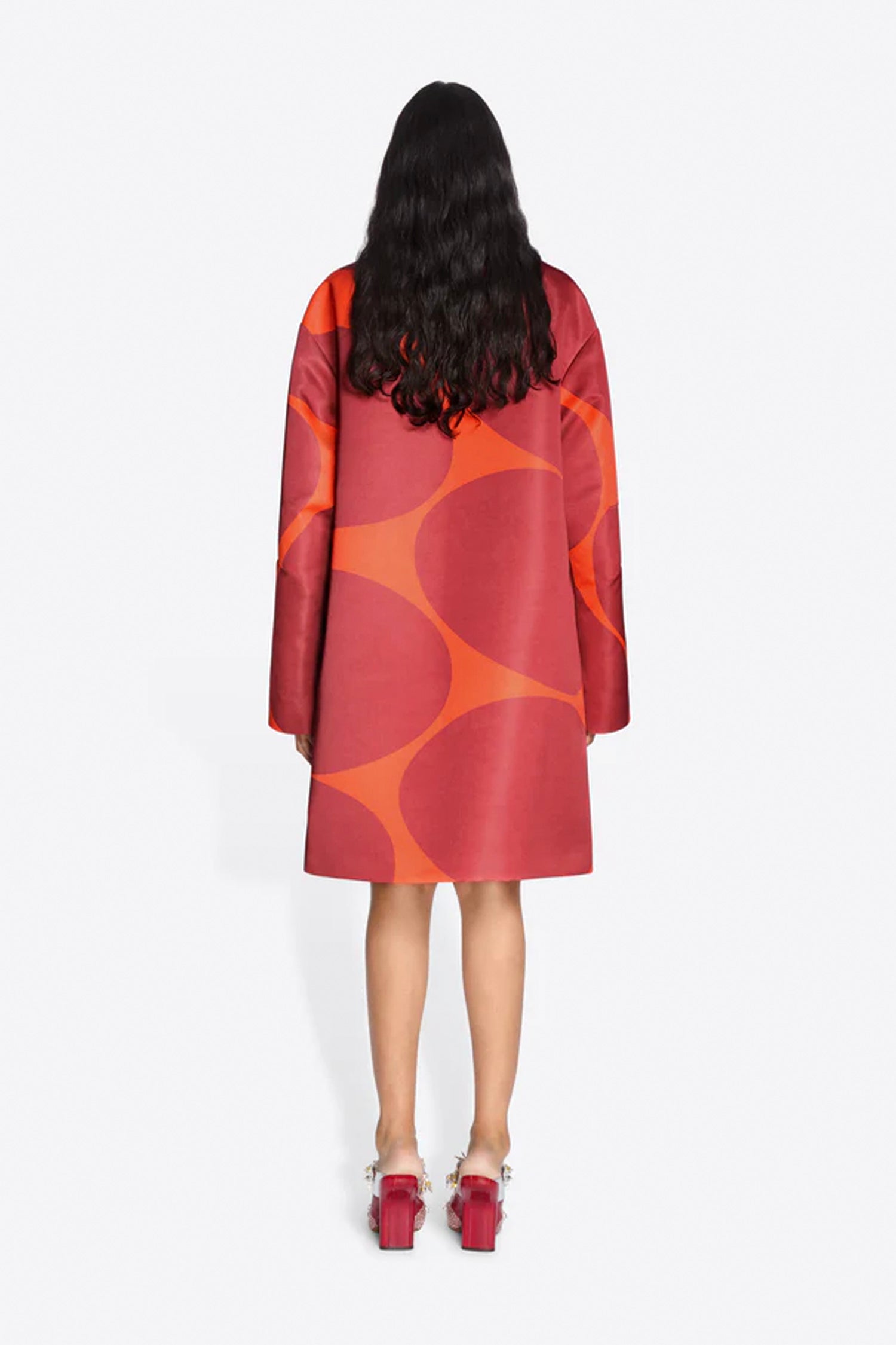RONDERO A-LINE COAT IN ORANGE, SS26