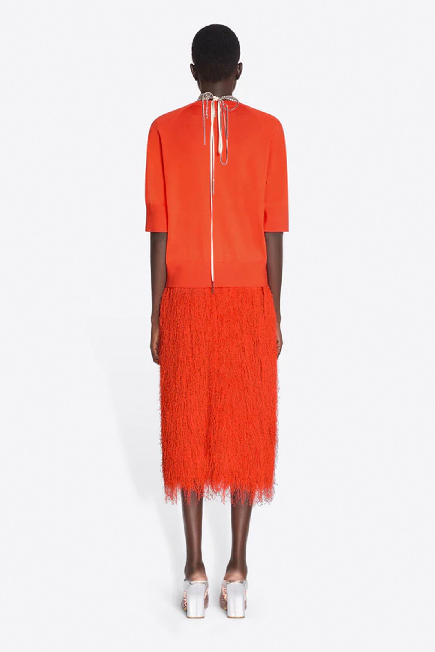 SOKNA FRINGED SKIRT IN RED, SS26