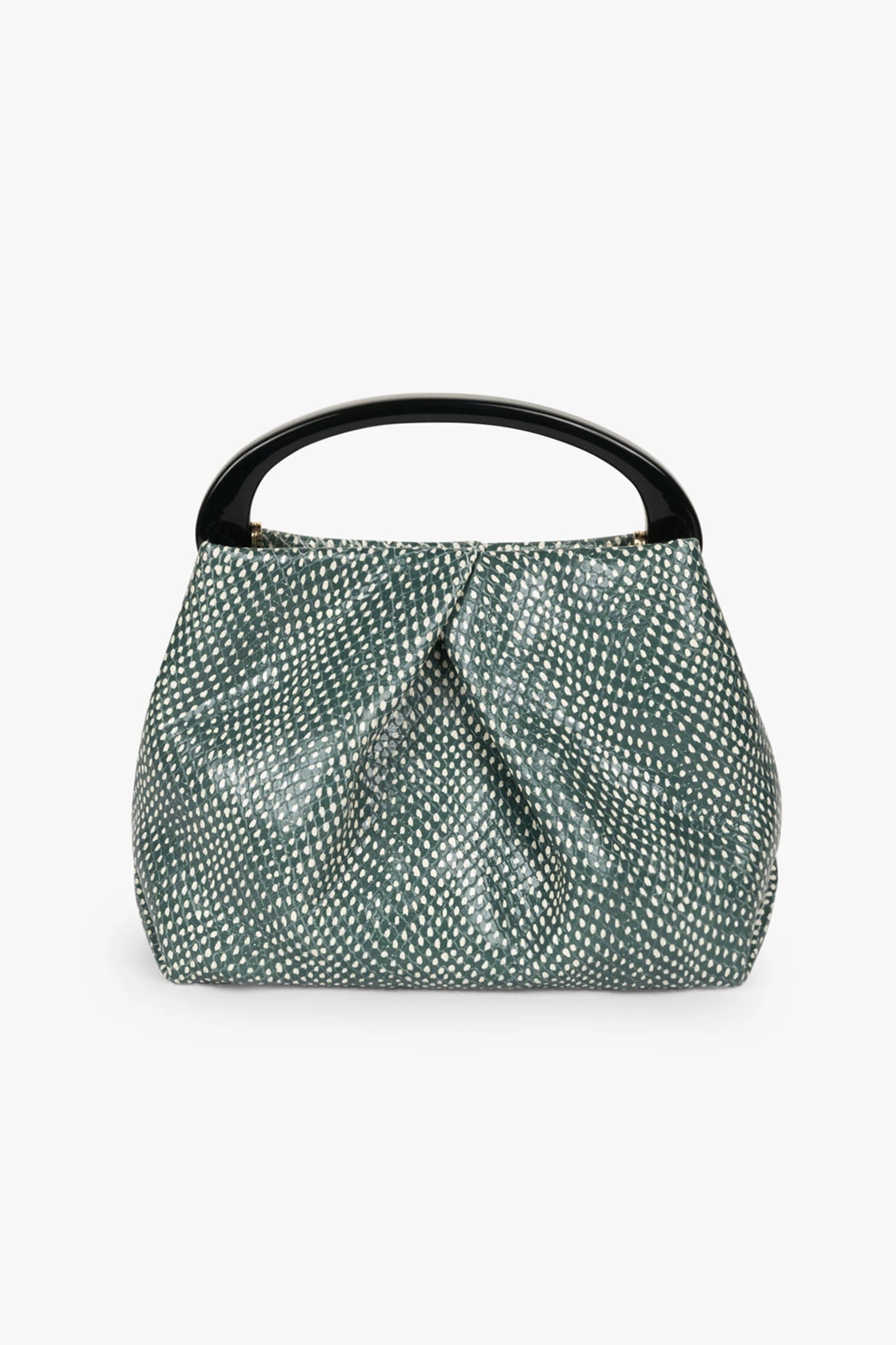 SMALL PLEATED LEATHER CRISP BAG IN EMERALD, SS26