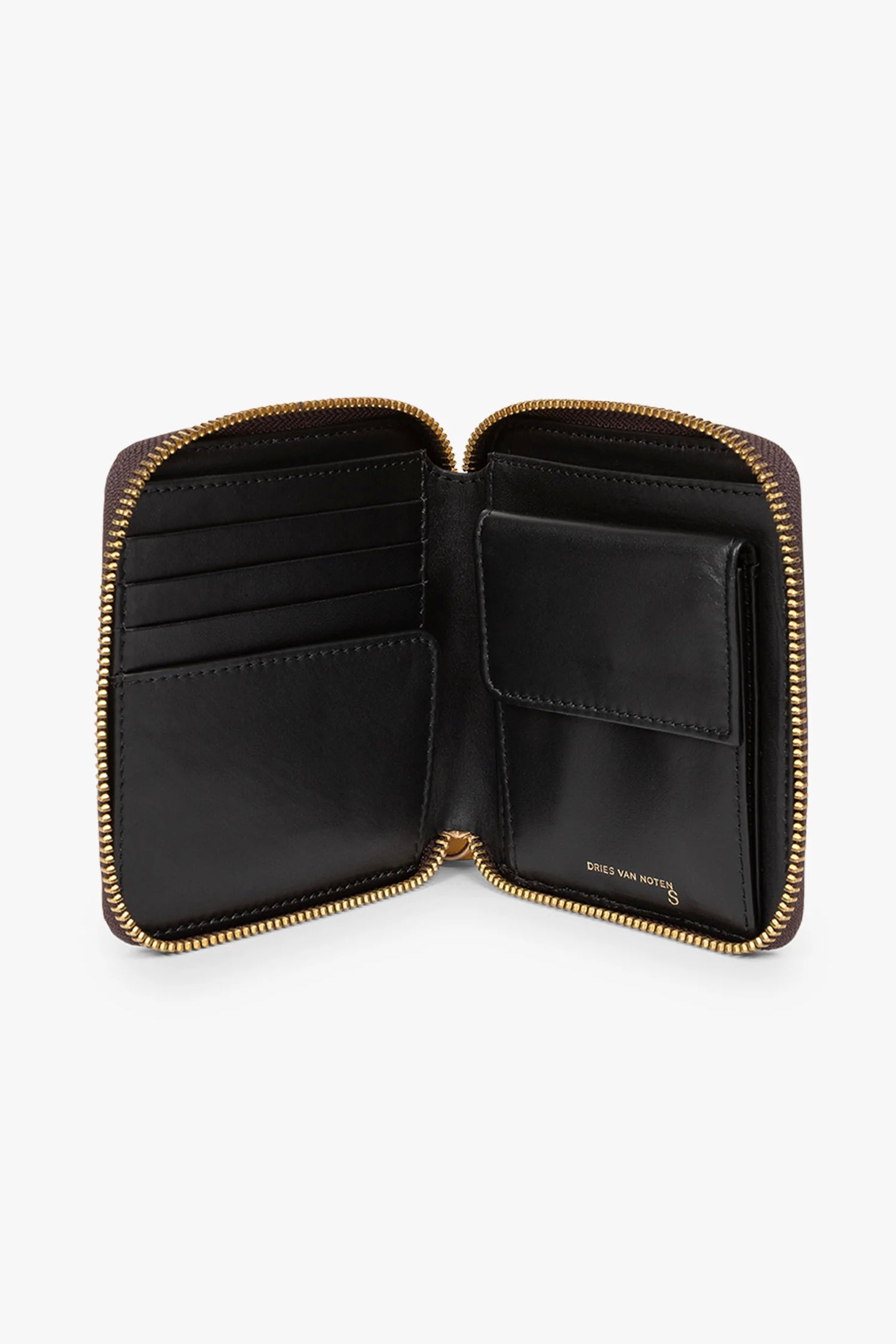 LEATHER ZIP WALLET IN BROWN, SS26