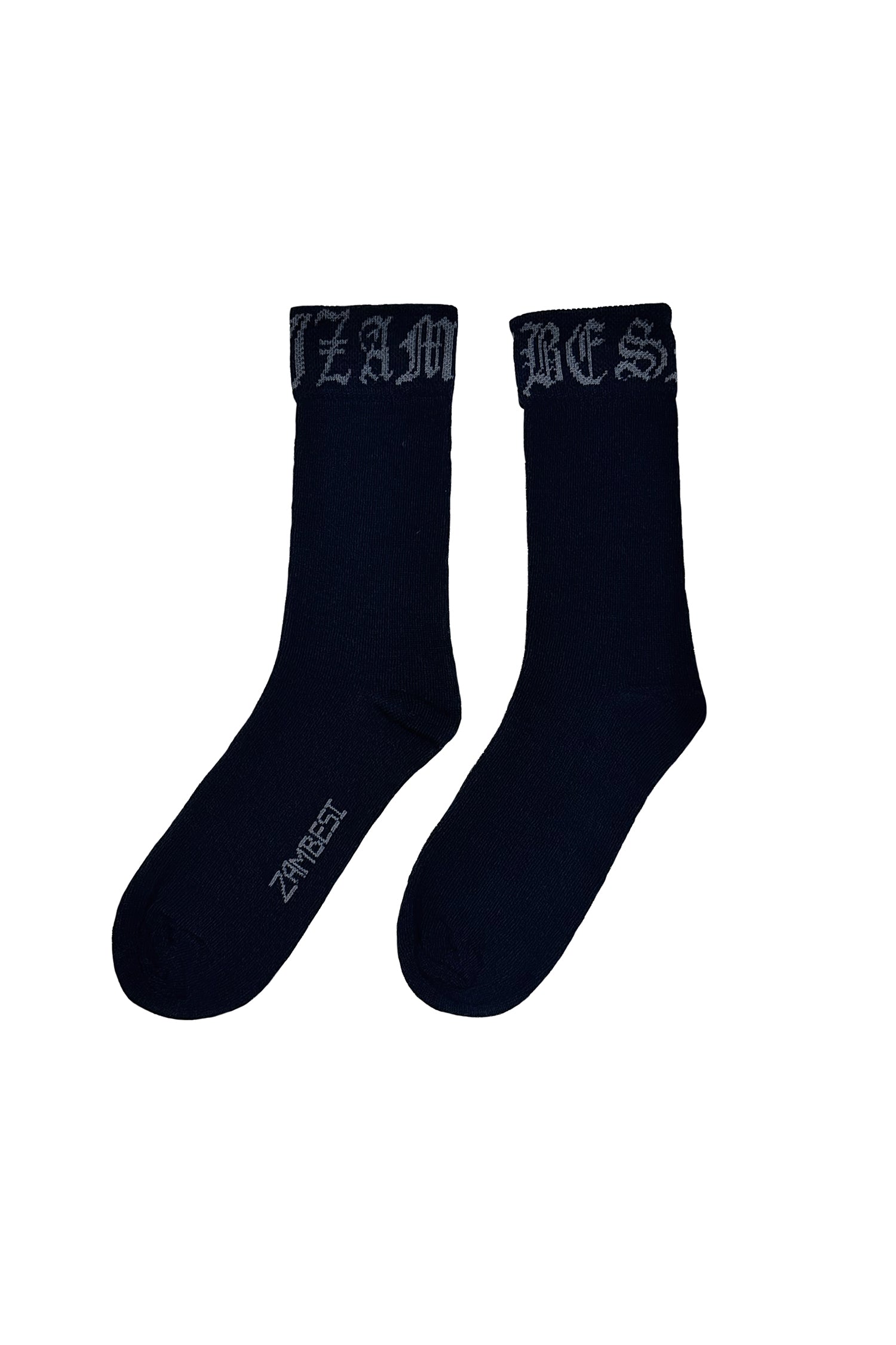 MERINO GOTHIC SOX IN BLACK/STEEL