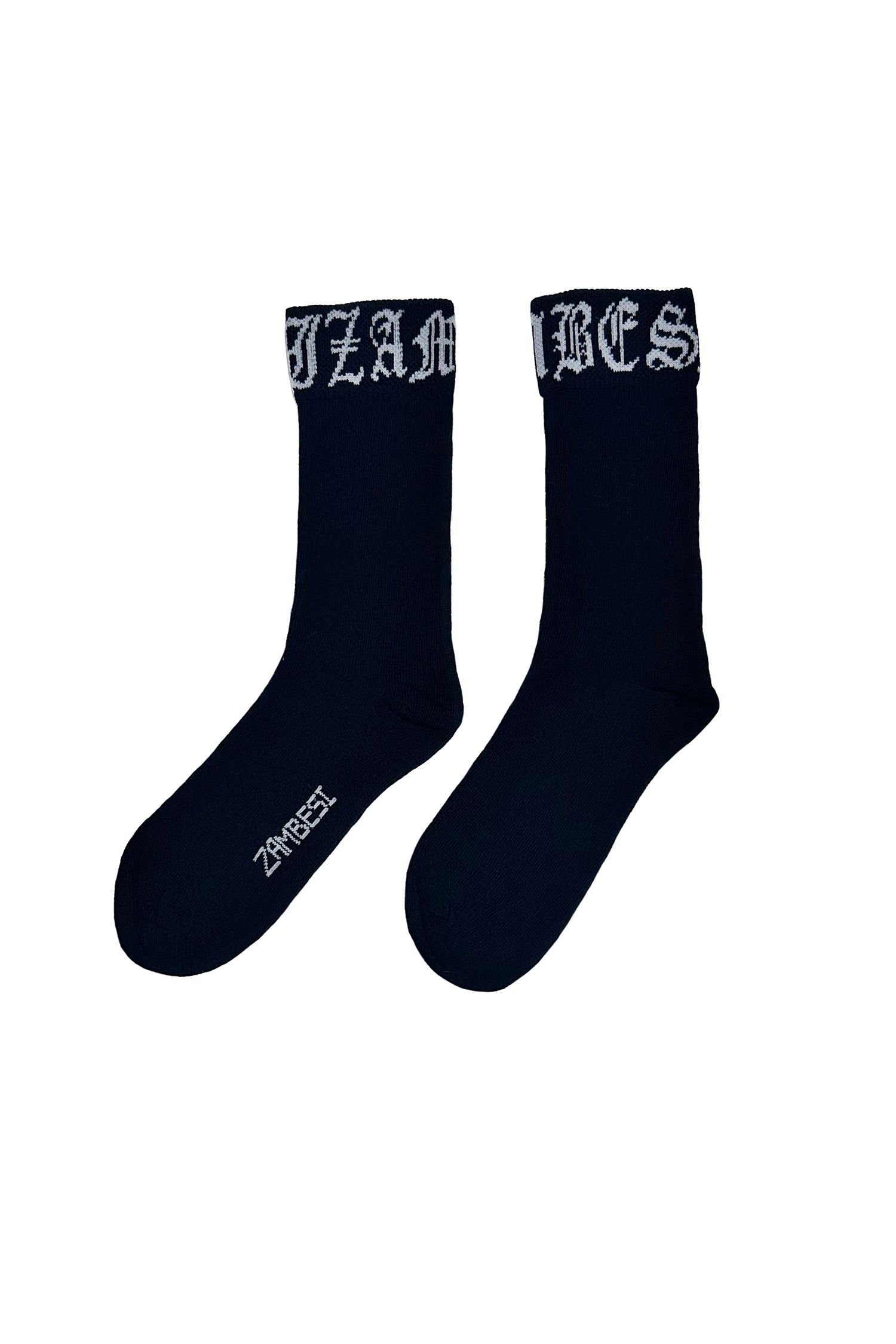 MERINO GOTHIC SOX IN BLACK/BONE