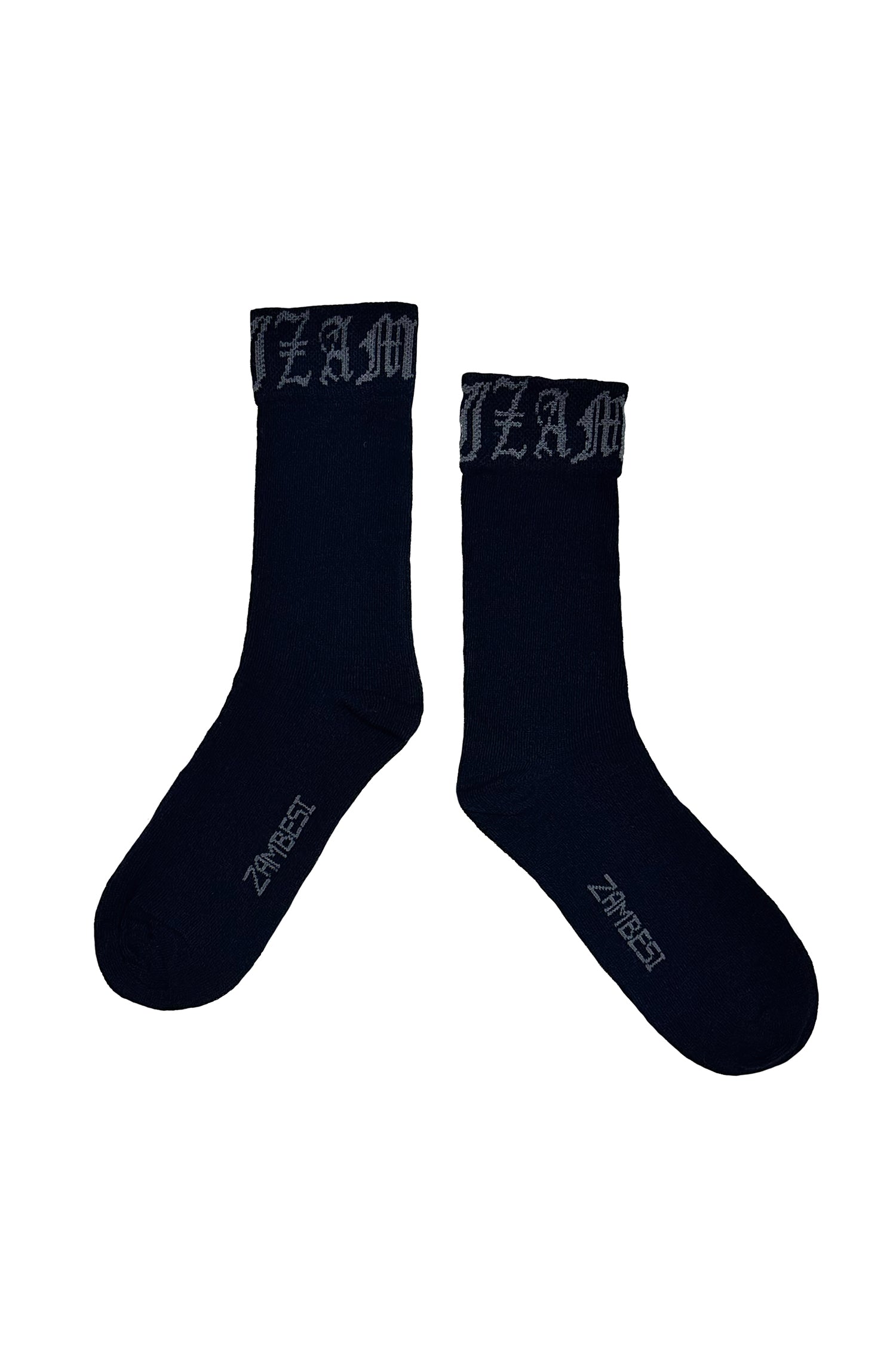 MERINO GOTHIC SOX IN BLACK/STEEL