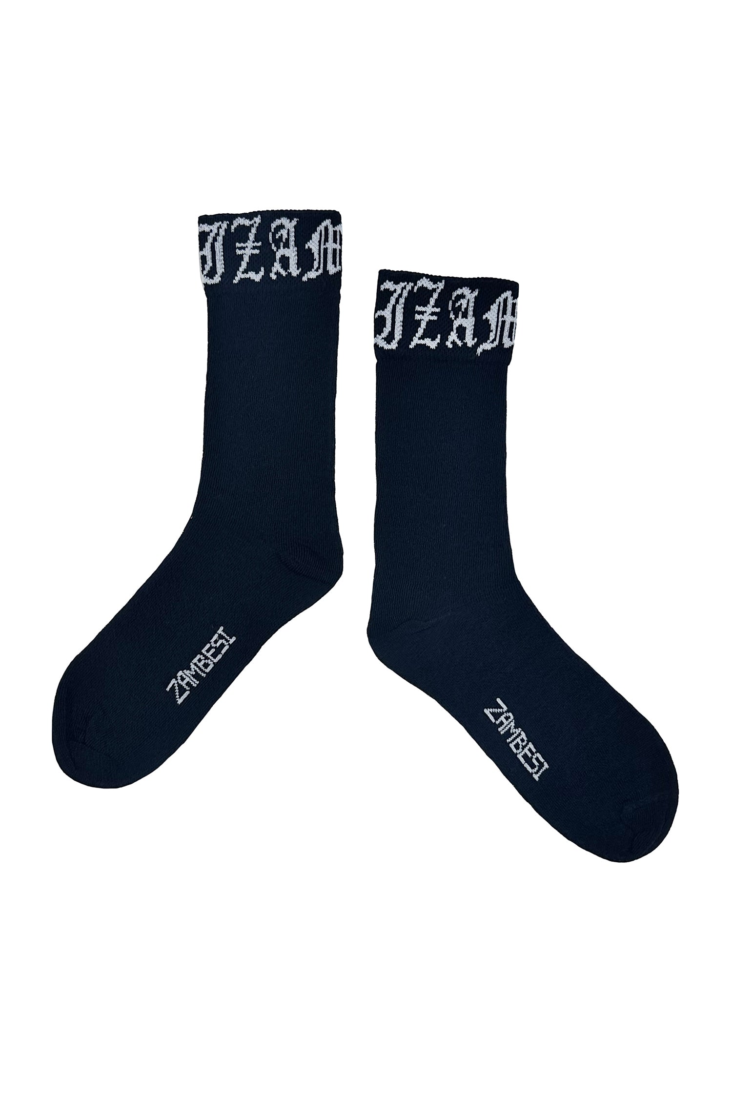 MERINO GOTHIC SOX IN BLACK/BONE