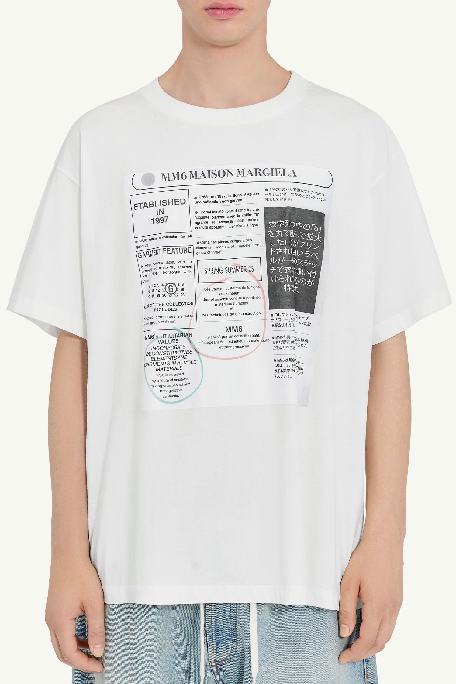 NEWSPAPER PRINT T SHIRT IN WHITE, SS25 - Zambesi Store