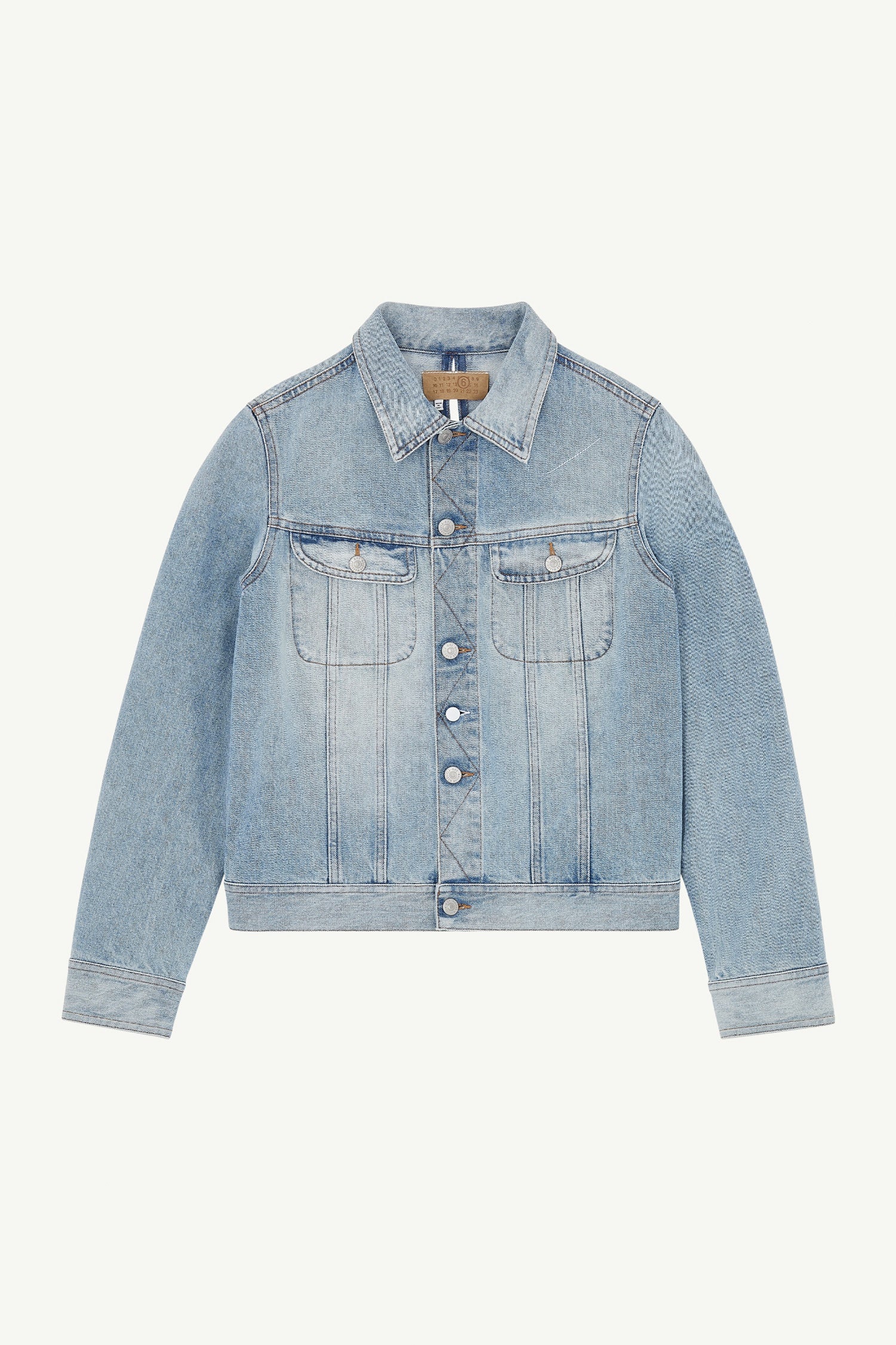 SPLIT BACK DENIM JACKET IN LIGHT BLUE, SS25