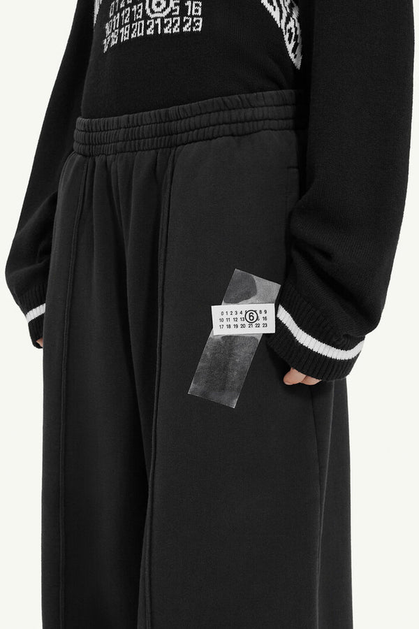 ★MIM the wardrobe★ Logo Check Lounge Pants Black MW251PT2B MM6_S25_WidelegSweatTrouser_Bl